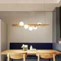 wooden modern linear chandelier